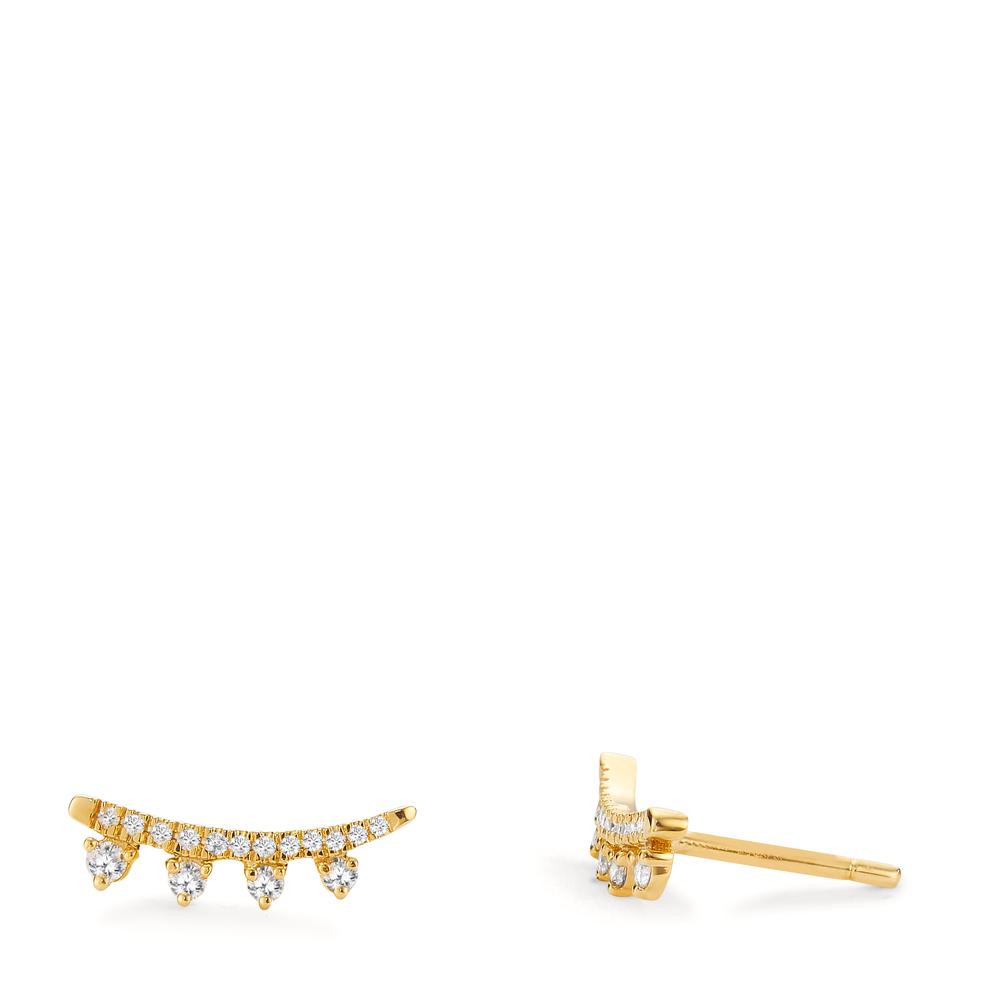 Clous d'oreilles Or jaune 18K Diamant 0.18 ct, 30 Pierres, w-si-605682
