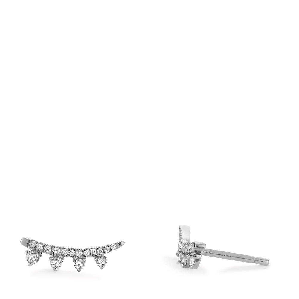 Clous d'oreilles Or blanc 18K Diamant 0.19 ct, 30 Pierres, w-si-605683