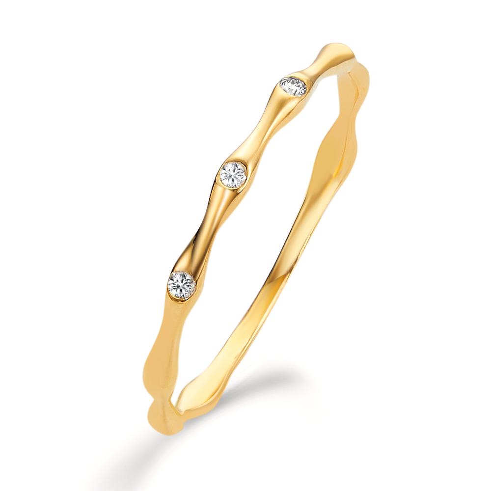 Bague Or jaune 18K Diamant 0.033 ct, 3 Pierres, w-si-605689