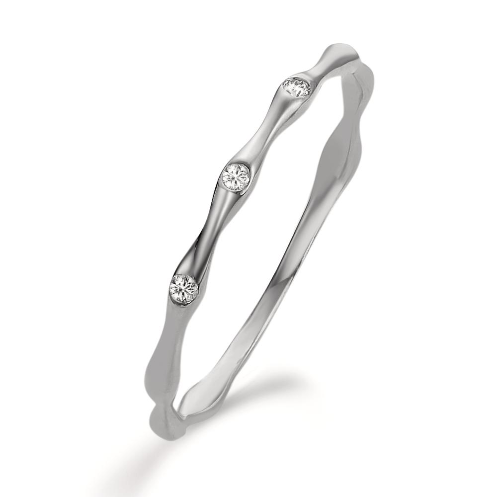 Bague Or blanc 18K Diamant 0.033 ct, 3 Pierres, w-si-605690