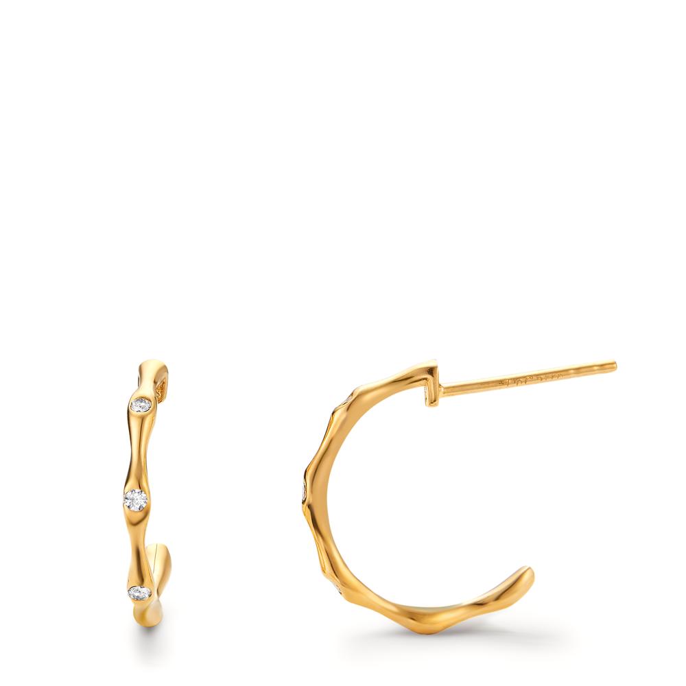 Créoles Or jaune 18K Diamant 0.066 ct, 6 Pierres, w-si-605691