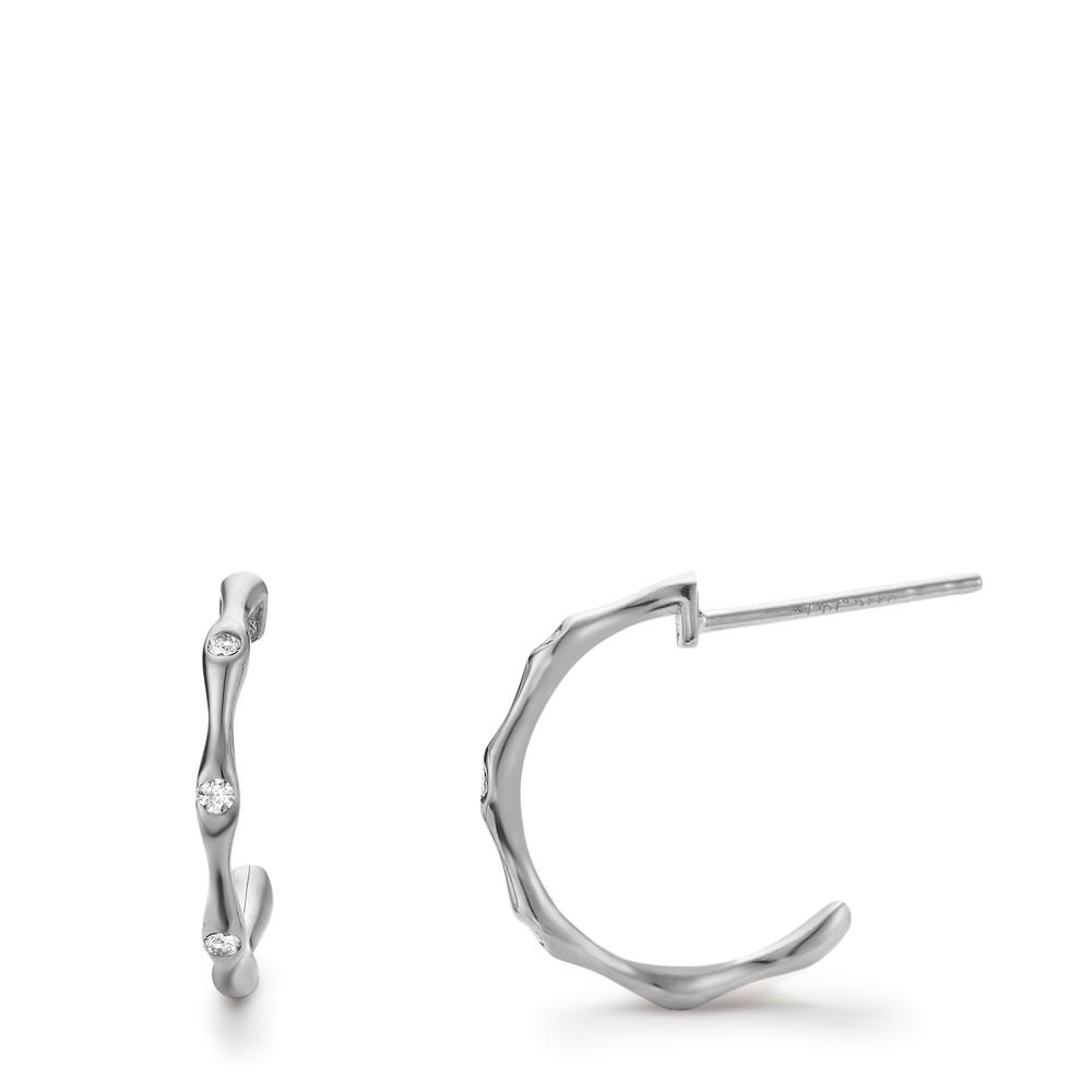 Créoles Or blanc 18K Diamant 0.066 ct, 6 Pierres, w-si-605692