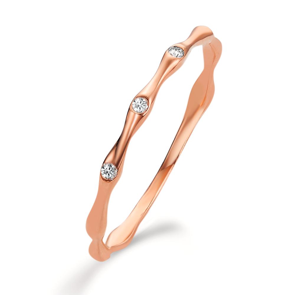 Bague Or rouge 18K Diamant 0.033 ct, 3 Pierres, w-si-605693