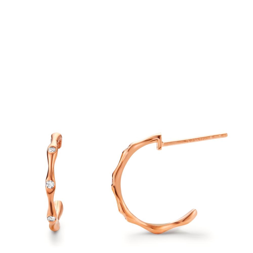 Créoles Or rouge 18K Diamant 0.066 ct, 6 Pierres, w-si-605694
