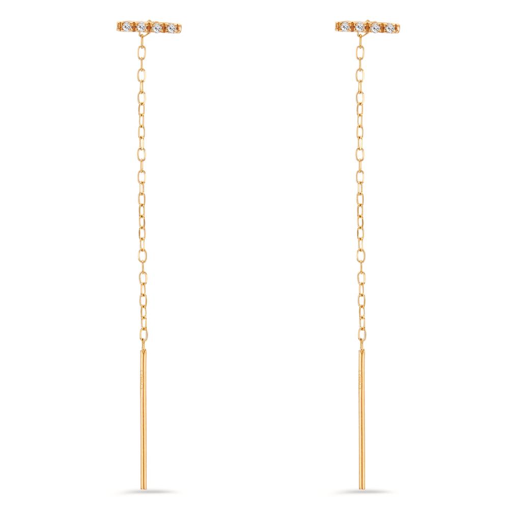 Boucles d'oreilles pendantes Or jaune 18K Diamant 8 Pierres, w-si-605695