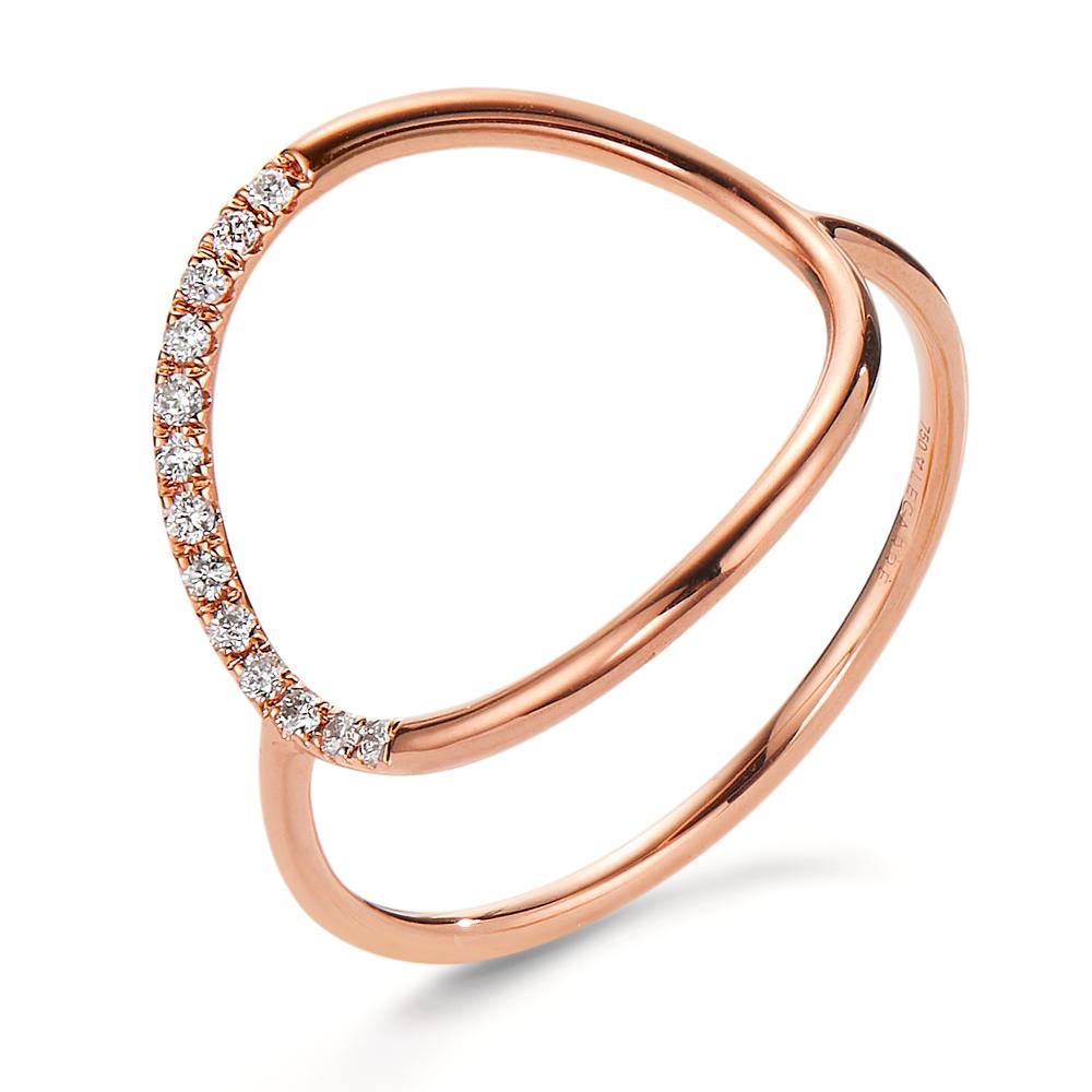 Bague Or rouge 18K Diamant 0.07 ct, 13 Pierres, w-si-605704