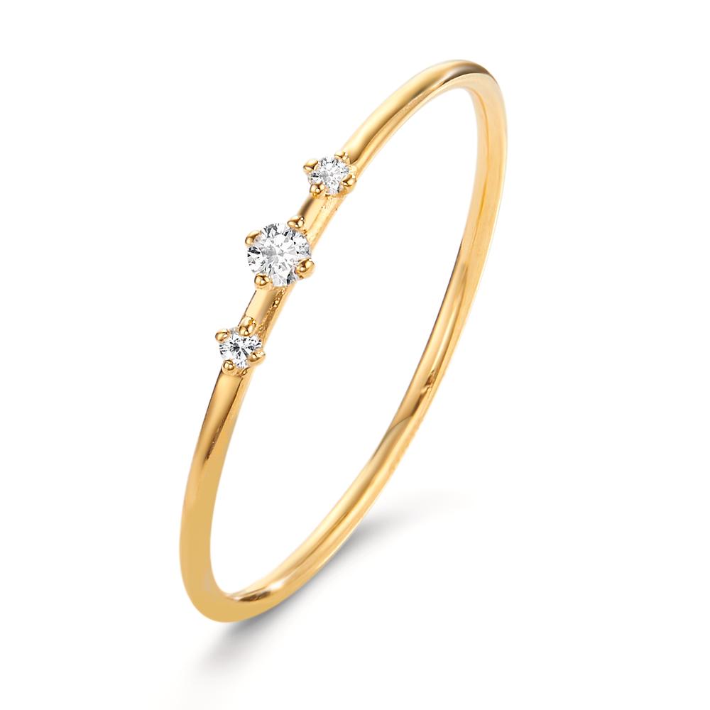 Bague Or jaune 18K Diamant 0.05 ct, 3 Pierres, w-si-605713