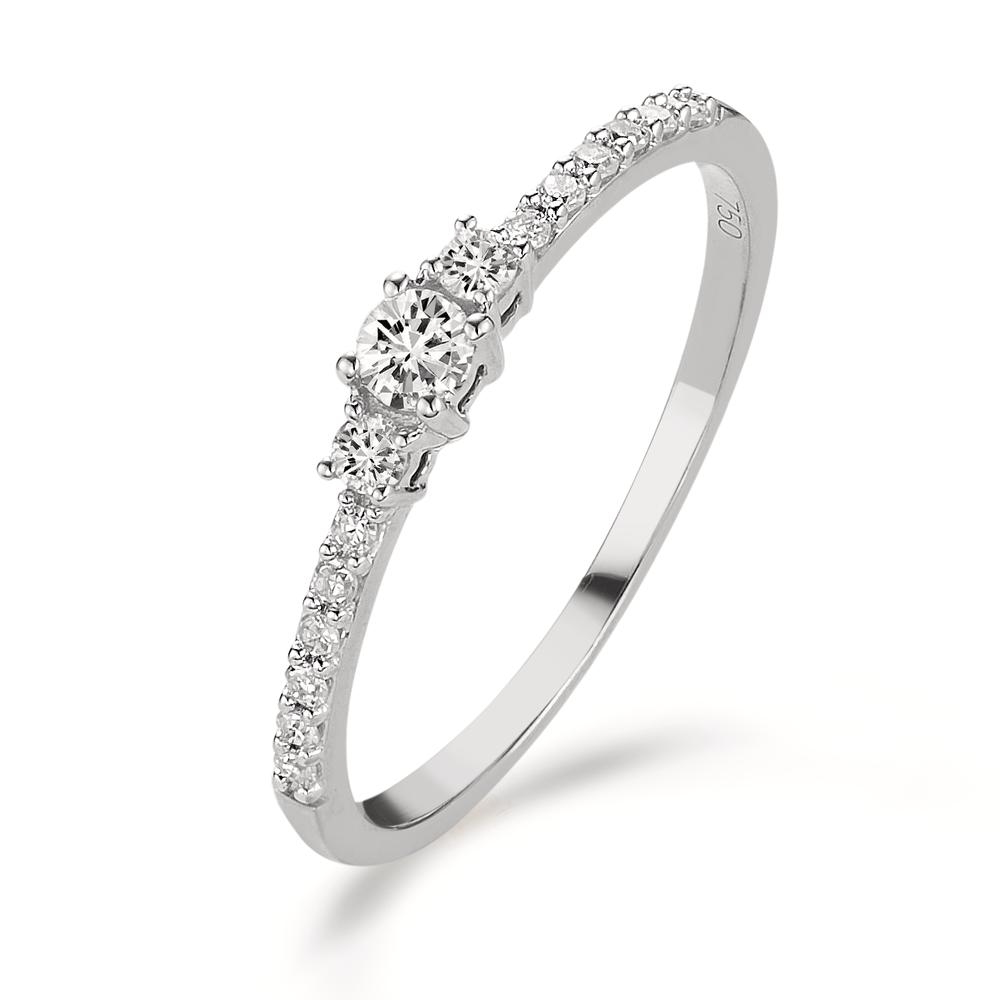 Bague Or blanc 18K Diamant 0.20 ct, 15 Pierres, w-si-605717
