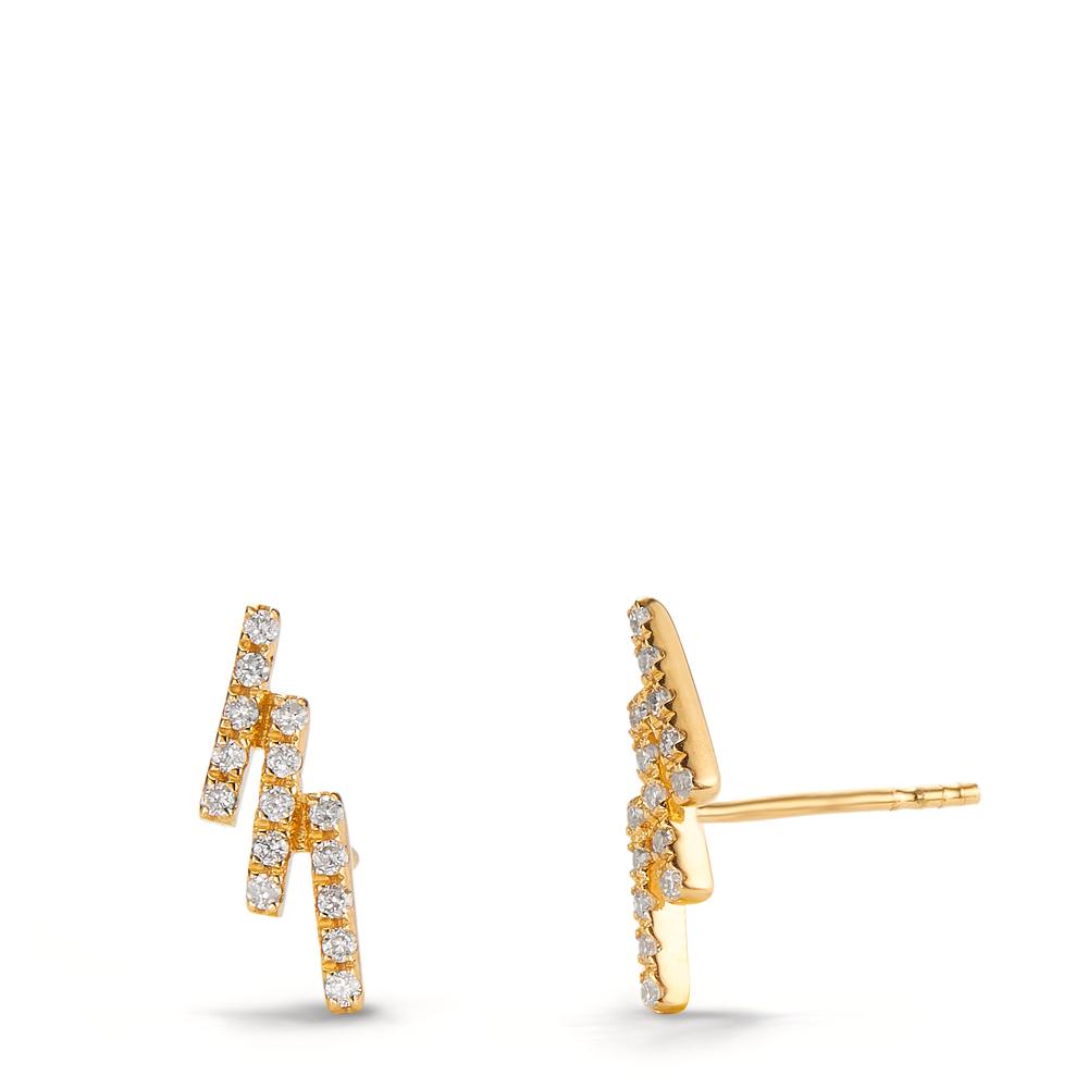 Clous d'oreilles Or jaune 18K Diamant 0.15 ct, 30 Pierres, w-si-605724