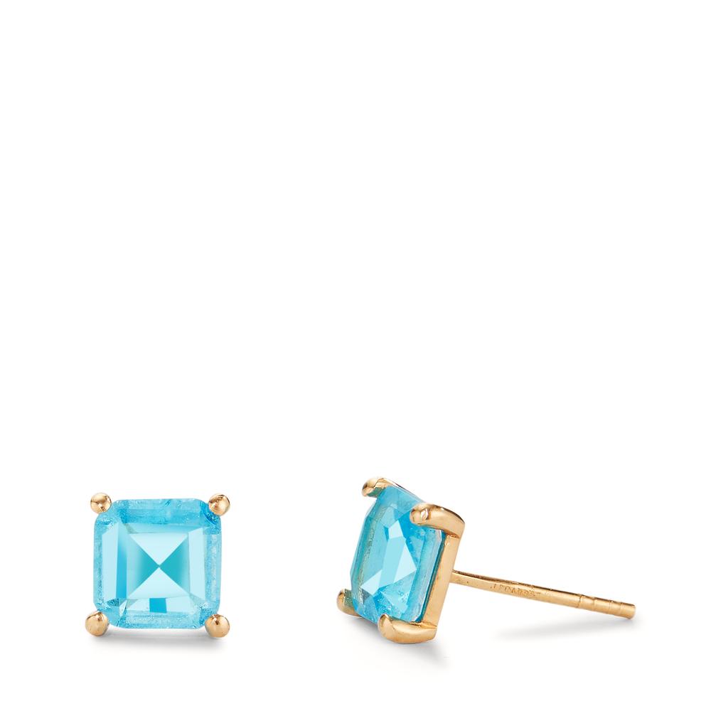 Clous d'oreilles Or jaune 18K Topaze 2 Pierres-605727
