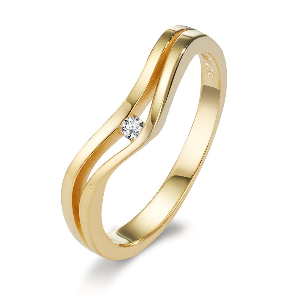 Bague Or jaune 9K Zircone-605742