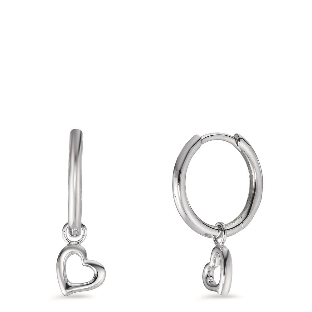 Créoles à charnières Argent Rhodié Coeur-605760