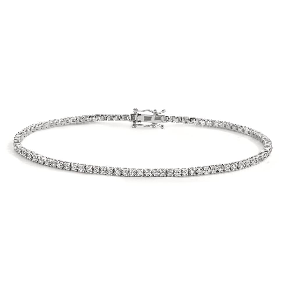 Bracelet Or blanc 18K Diamant 1 ct, 92 Pierres, w-si 19 cm-605795