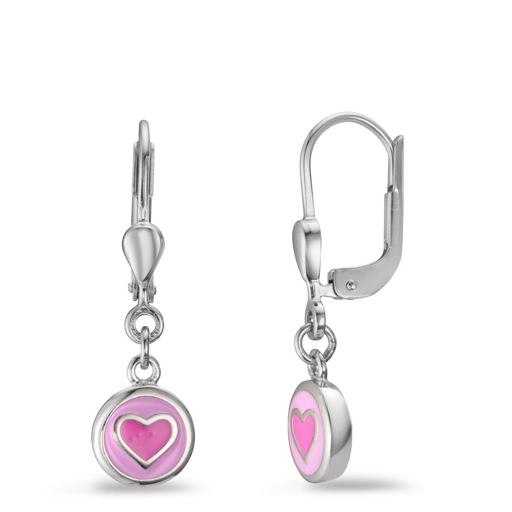 Pendant d'oreilles Argent Rhodié Coeur Ø7 mm-605799