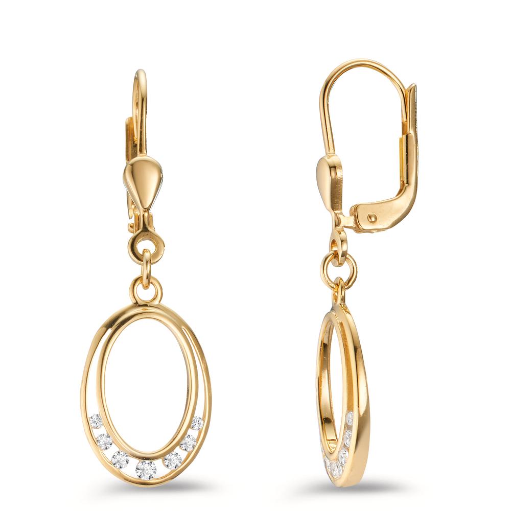 Pendant d'oreilles Or jaune 9K Zircone 14 Pierres-605820