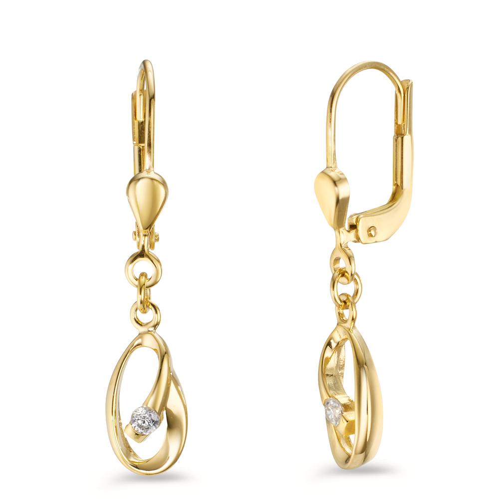 Pendant d'oreilles Or jaune 9K Zircone 2 Pierres-605830
