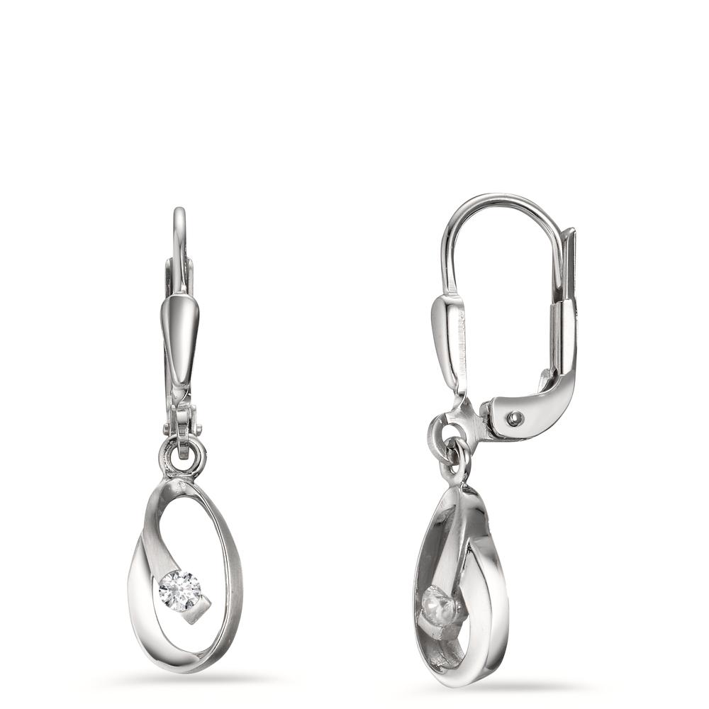 Ohrhänger 375/9 K Weissgold Zirkonia 2 Steine-605834