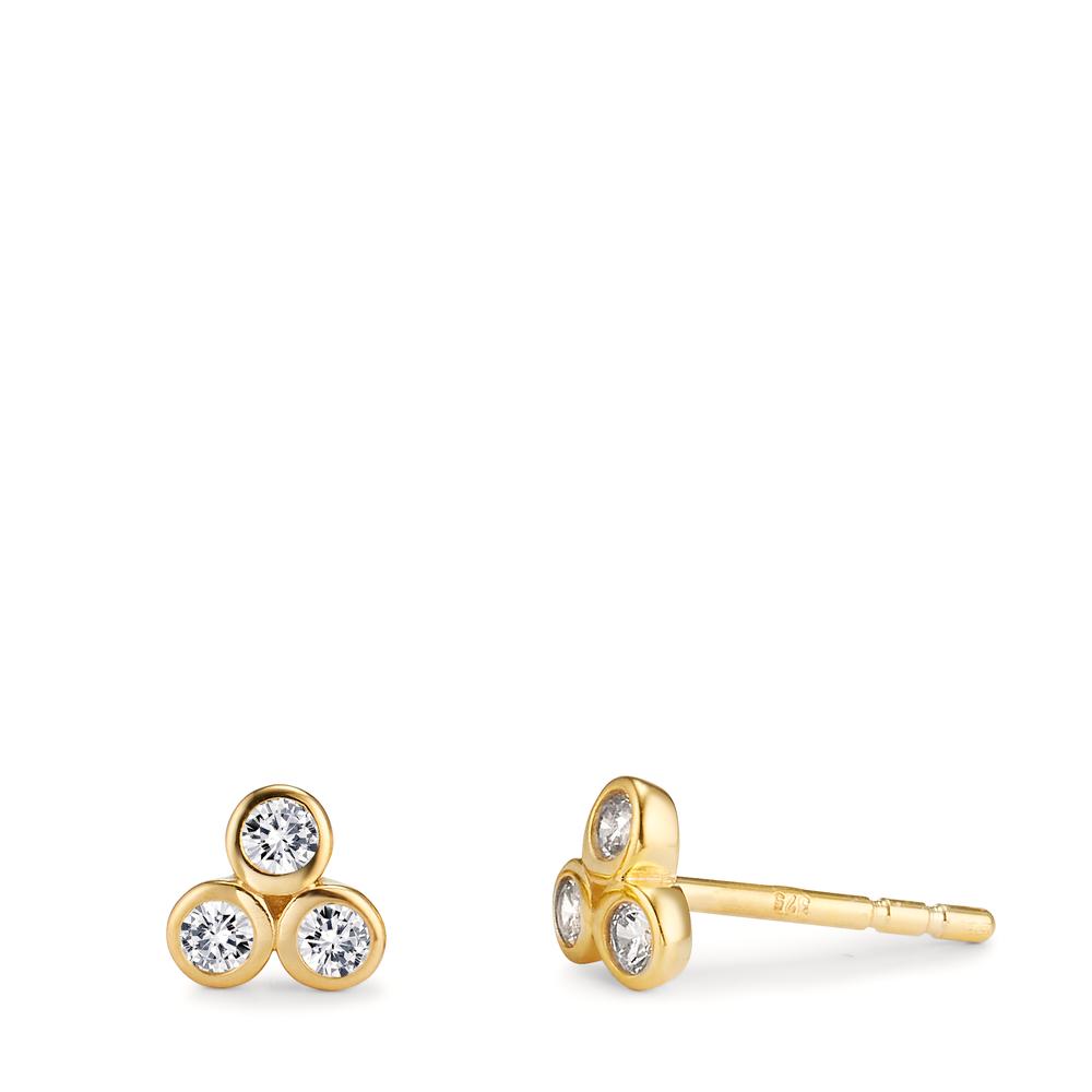 Clous d'oreilles Or jaune 9K Zircone 6 Pierres Ø5 mm-605851