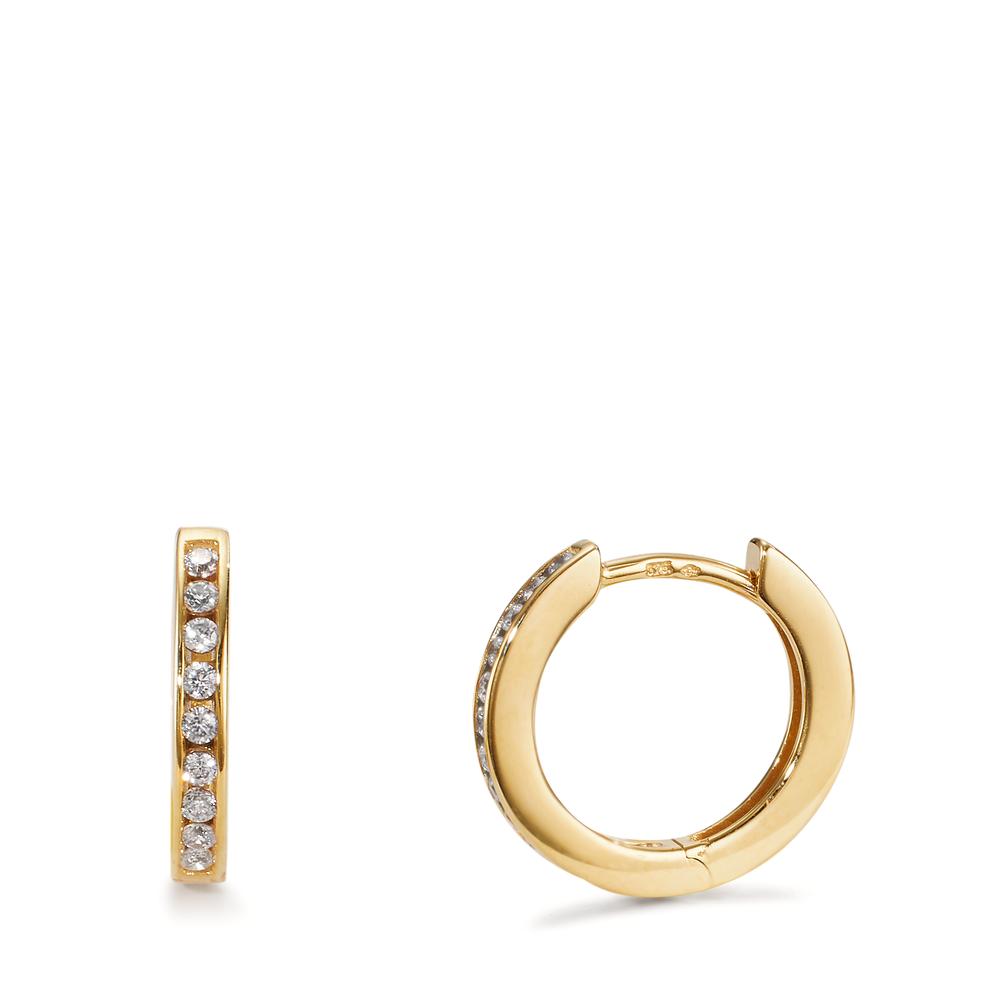 Créoles à charnières Or jaune 9K Zircone 18 Pierres-605867