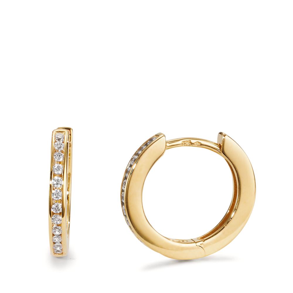 Créoles à charnières Or jaune 9K Zircone 24 Pierres-605868