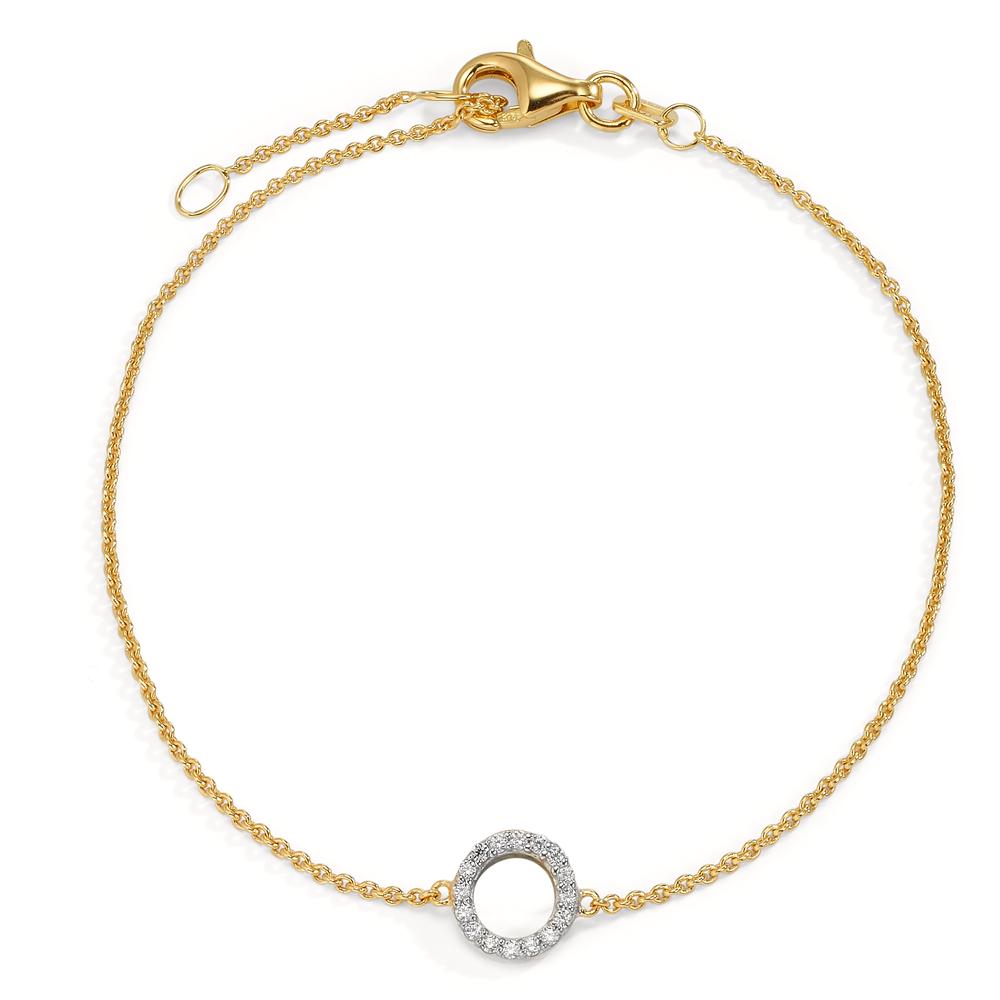 Bracelet Or jaune 9K Zircone 17-19 cm-605922