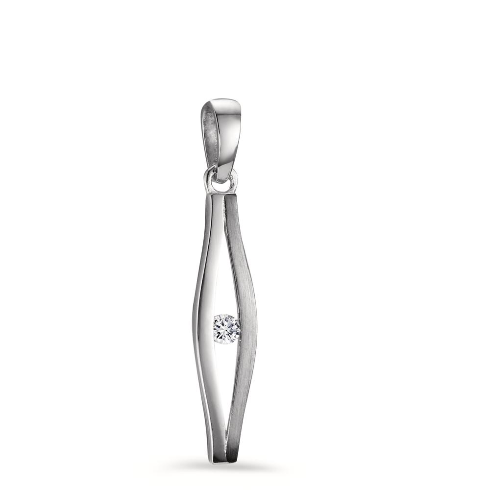 Pendentif Or blanc 9K Zircone-605929
