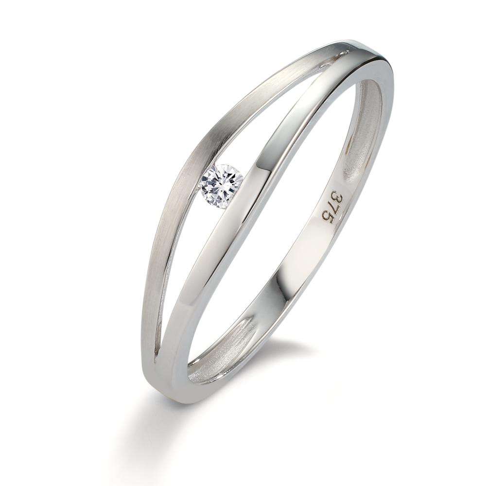 Bague Or blanc 9K Zircone-605930