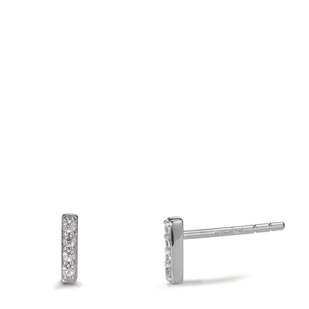 Clous d'oreilles Or blanc 9K Zircone 8 Pierres-605947