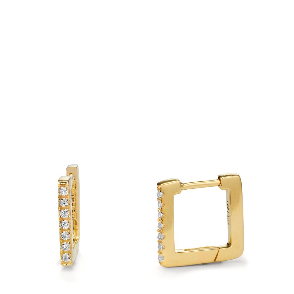 Créoles à charnières Or jaune 9K Zircone 14 Pierres-605949