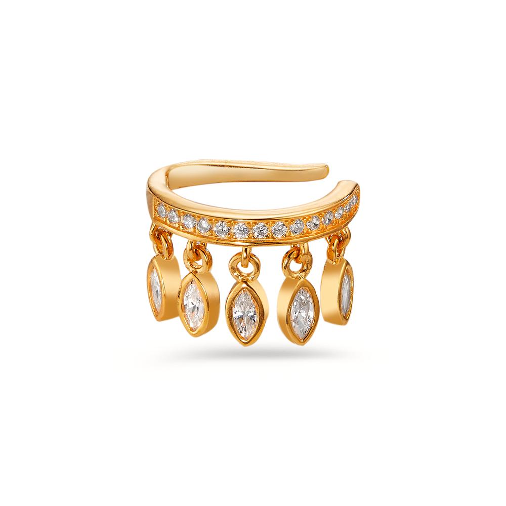 Ear cuff Argent Zircone jaune Plaqué or Ø15 mm-605987