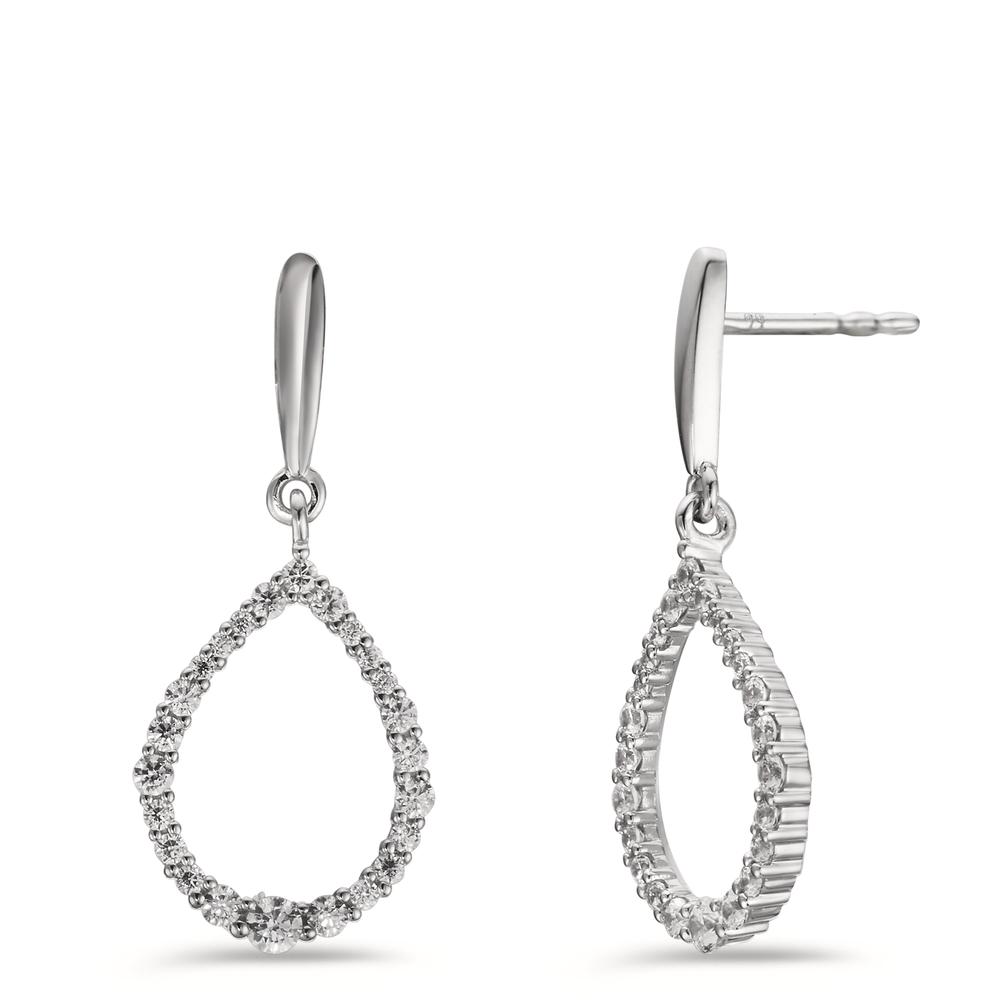 Pendant d'oreilles Or blanc 9K Zircone-606033