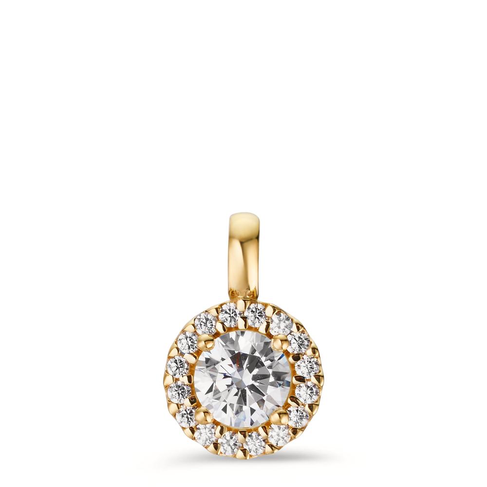 Pendentif Or jaune 9K Zircone Ø8.5 mm-606036
