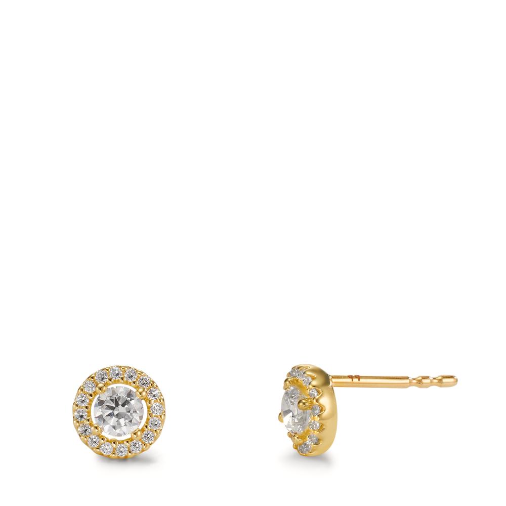 Clous d'oreilles Or jaune 9K Zircone Ø6.5 mm-606037