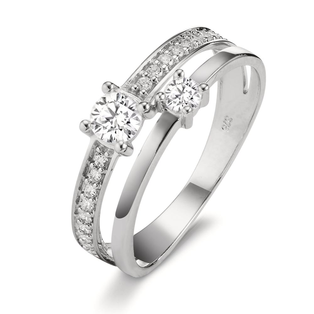 Bague Or blanc 9K Zircone-606045