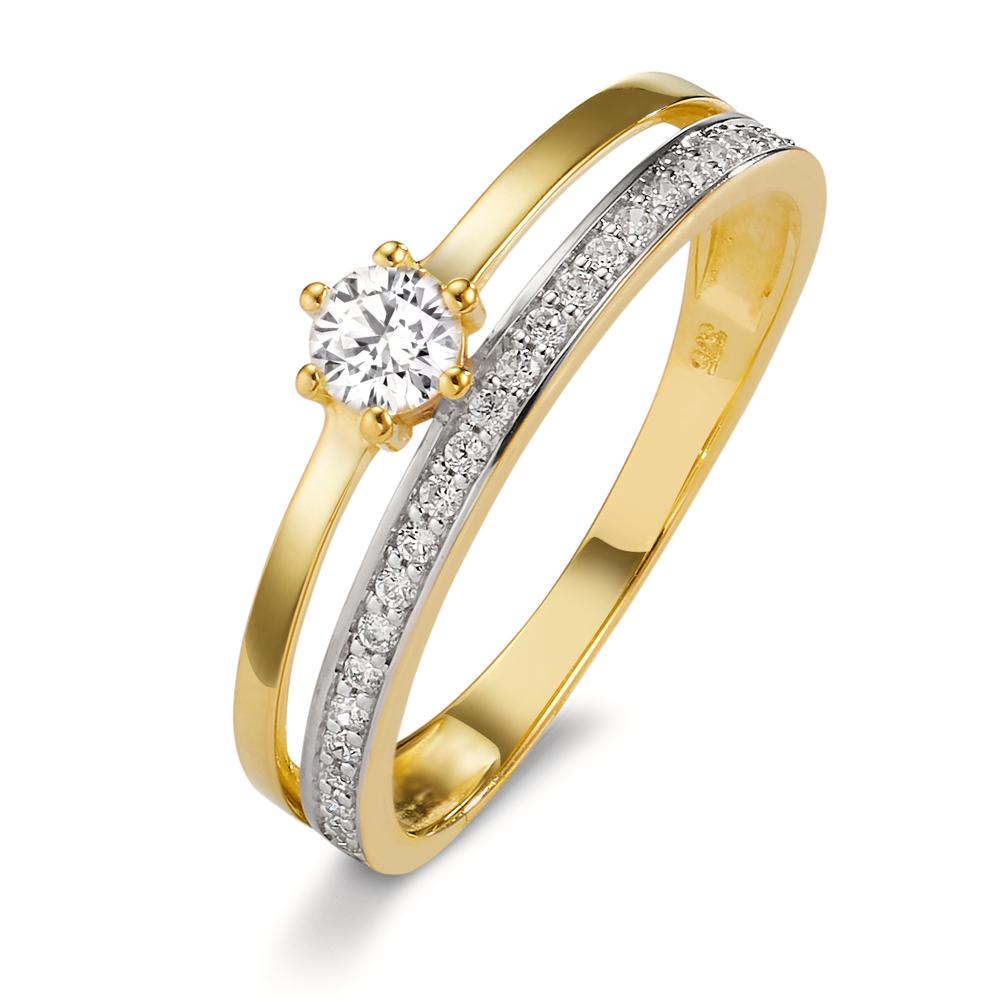 Bague Or jaune 9K Zircone-606046