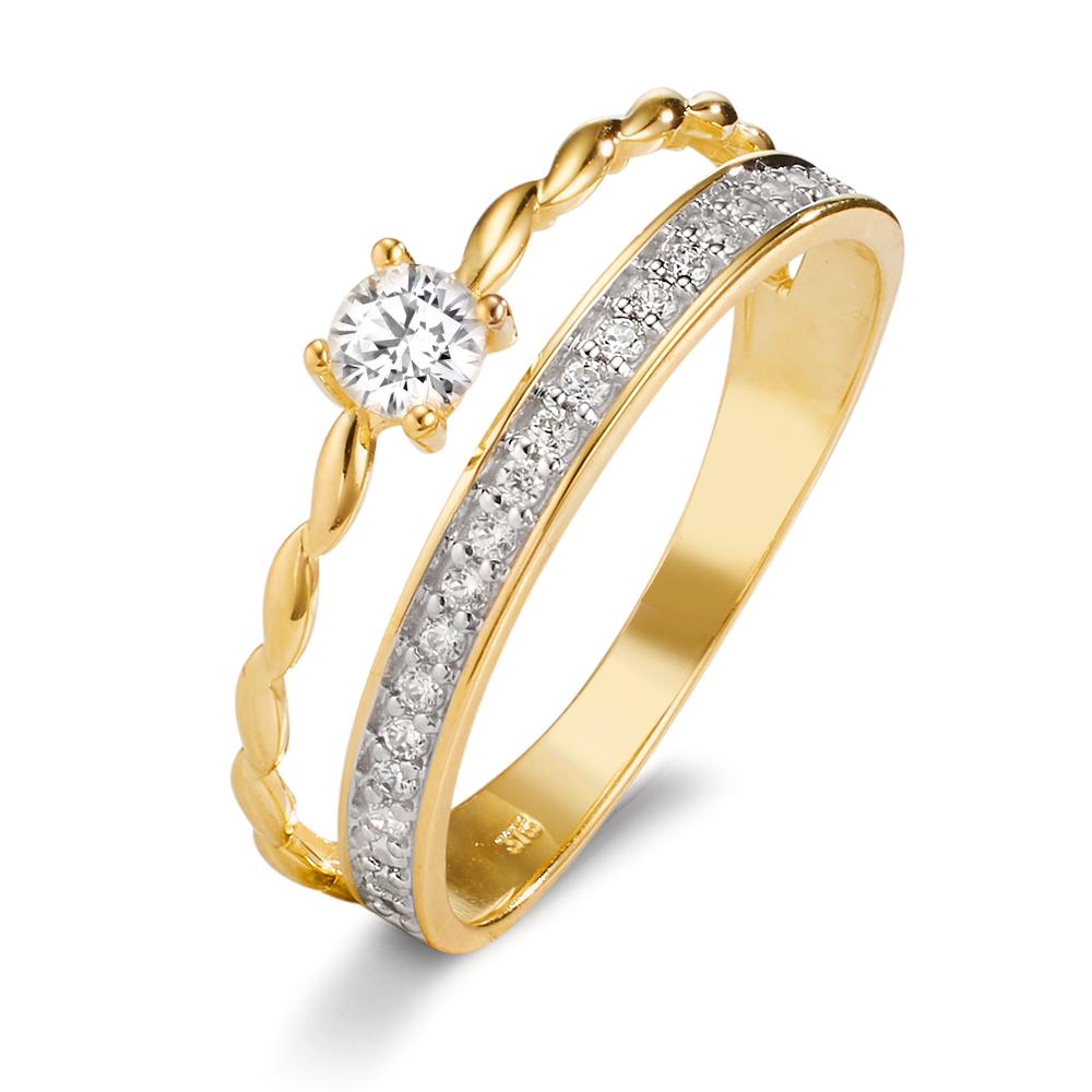 Bague Or jaune 9K Zircone-606047