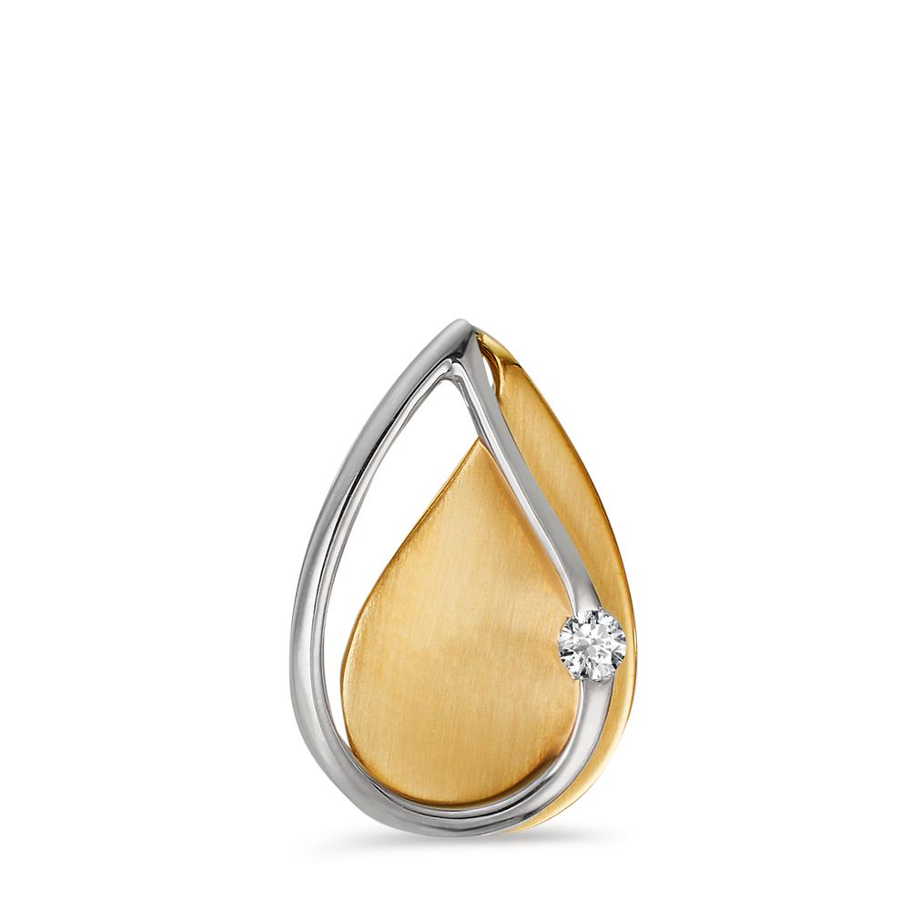 Pendentif Or jaune 9K, Or blanc 9K Diamant 0.03 ct, w-si-606072