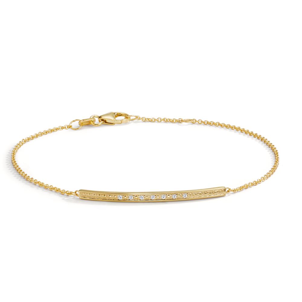 Bracelet Or jaune 14K Diamant 0.035 ct, 7 Pierres, w-si 17.5-19 cm-606076