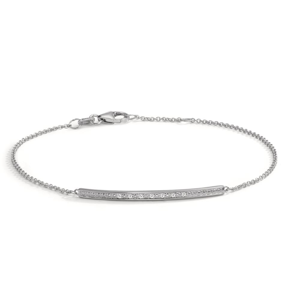 Bracelet Or blanc 14K Diamant 0.035 ct, 7 Pierres, w-si 17.5-19 cm-606077