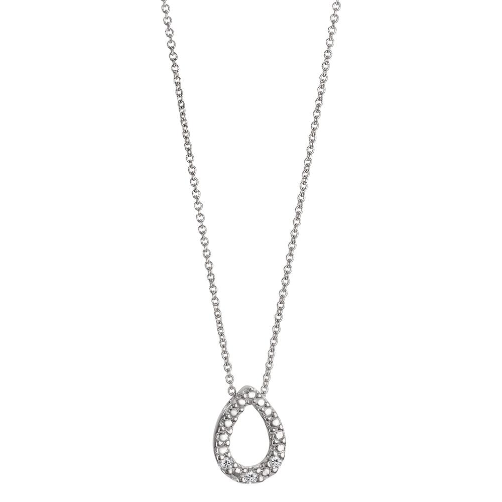Collier Or blanc 18K Diamant 0.02 ct, p1 40-42 cm-606087
