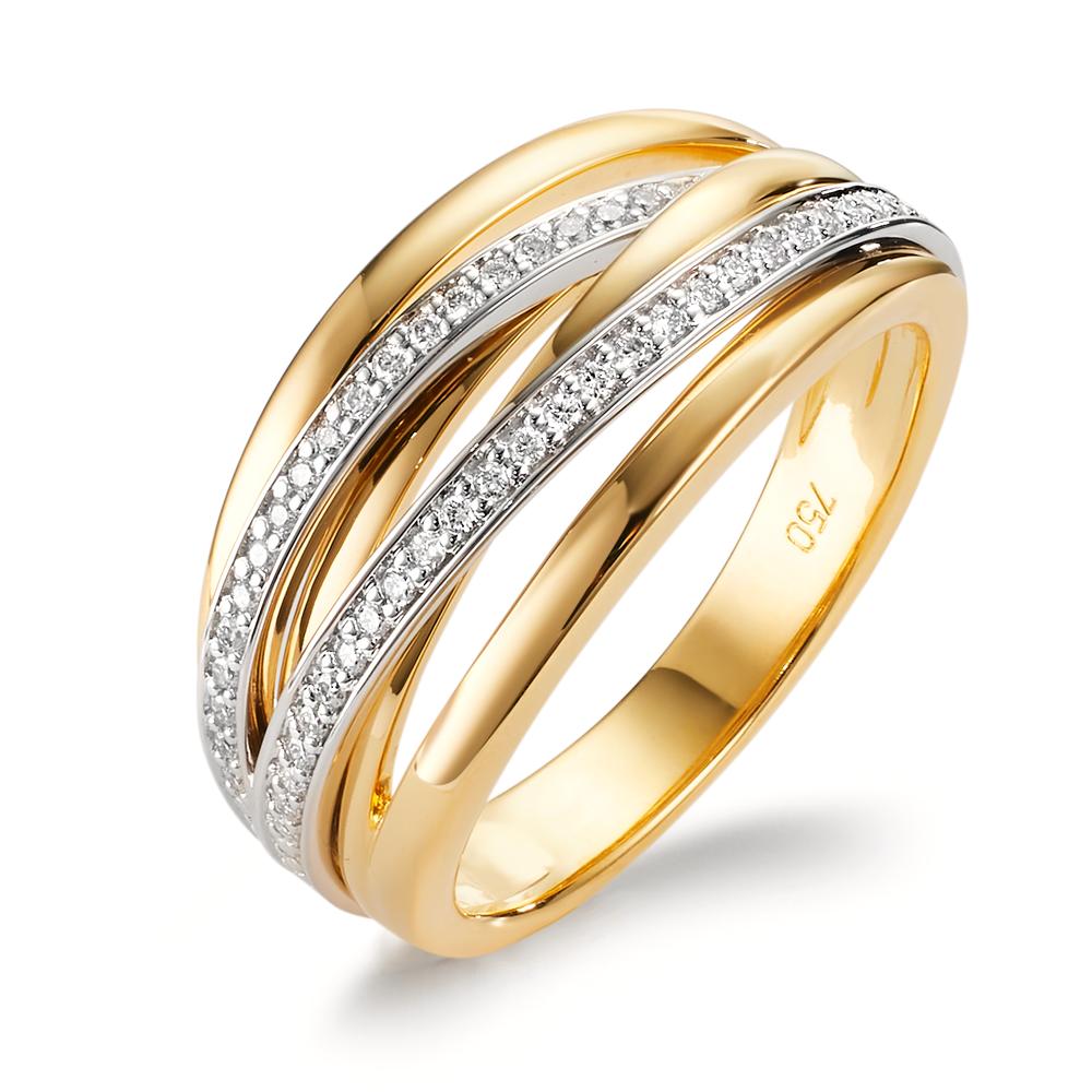 Bague Or jaune 18K, Or blanc 18K Diamant 0.16 ct, w-si-606091