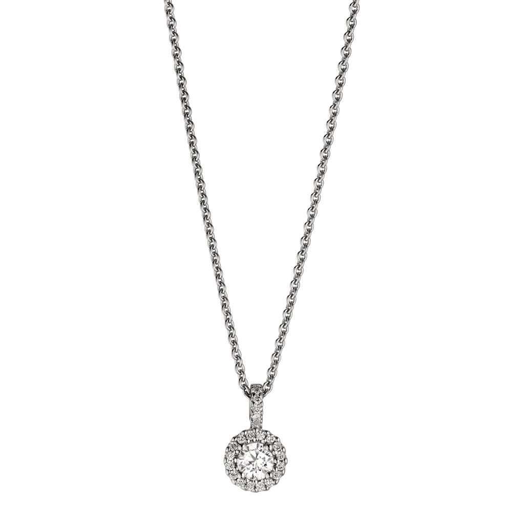 Collier Or blanc 18K Diamant 0.24 ct, w-si 40-42 cm-606104