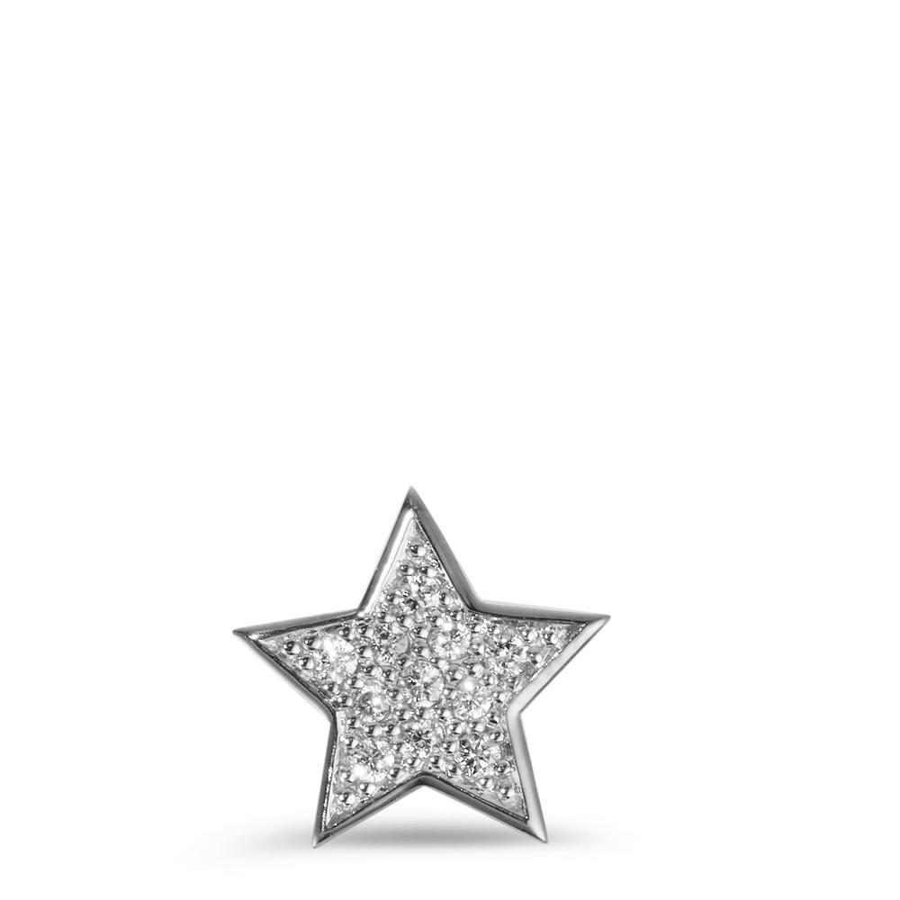 Pendentif Or blanc 18K Diamant 0.08 ct, w-si Étoile Ø10 mm-606119