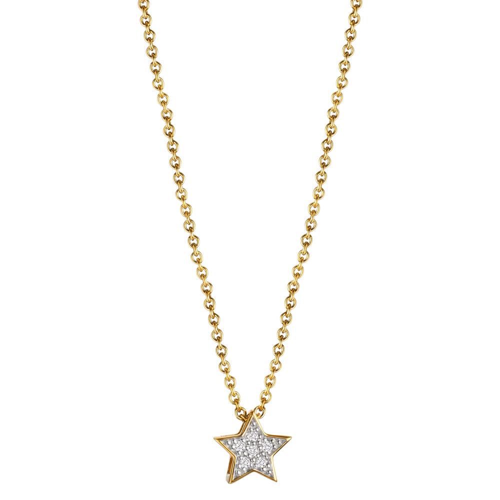 Collier Or jaune 18K Diamant 0.03 ct, w-si Étoile 40-42 cm-606121