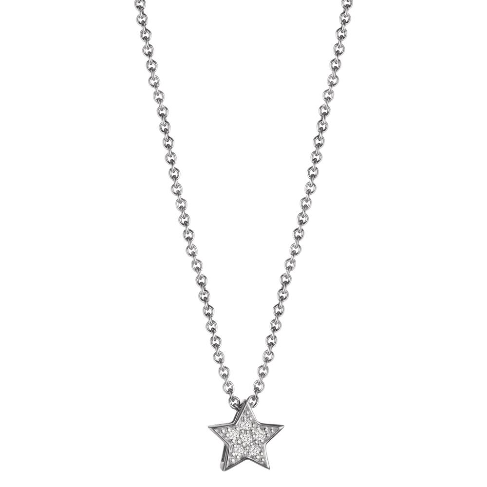 Collier Or blanc 18K Diamant 0.03 ct, w-si Étoile 40-42 cm-606122