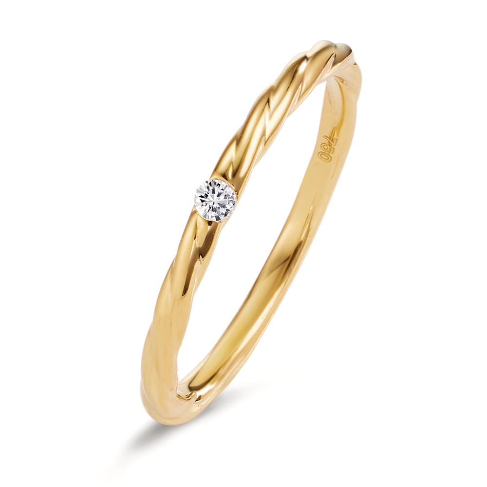 Bague à superposer Or jaune 18K Diamant 0.03 ct, w-si-606128