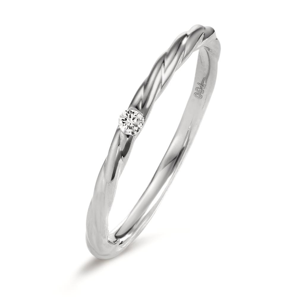 Bague à superposer Or blanc 18K Diamant 0.03 ct, w-si-606130