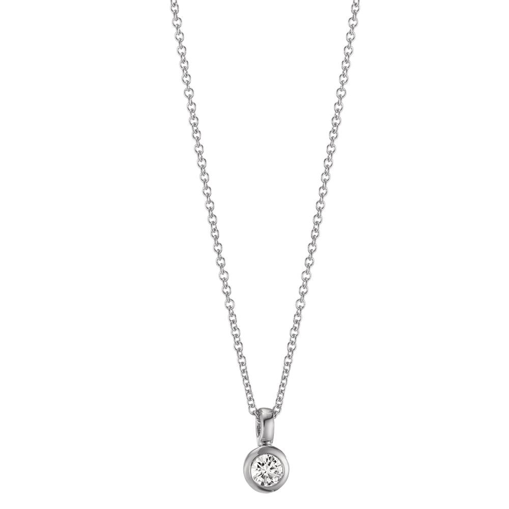 Collier Or blanc 18K Diamant 0.05 ct, w-si 40-42 cm-606133