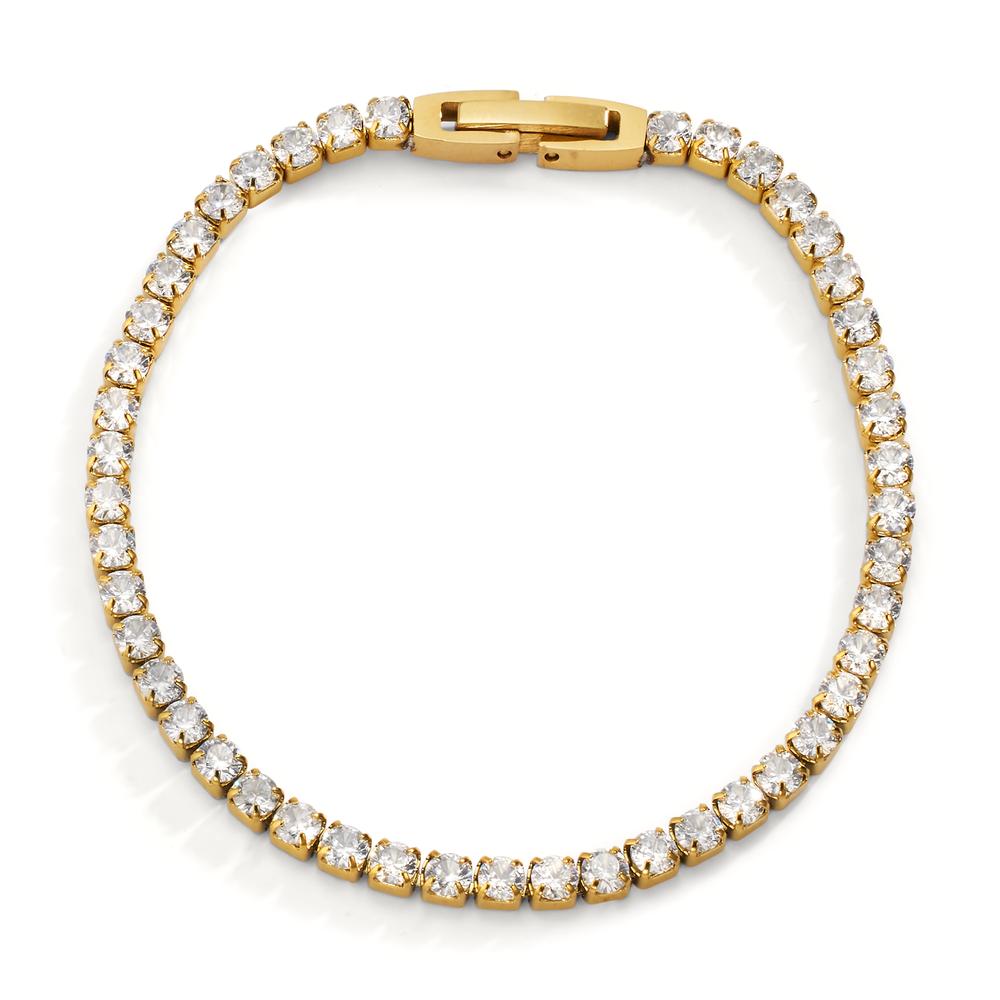 Bracelet Acier inoxydable Zircone jaune PVD 17 cm-606293