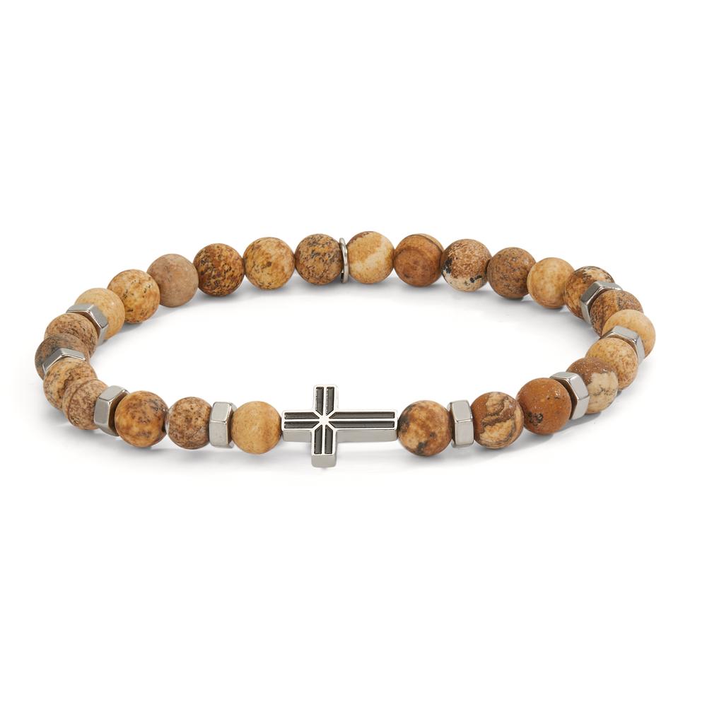 Bracelet Acier inoxydable noir Émaillé Croix 20 cm Ø6.5 mm-606302